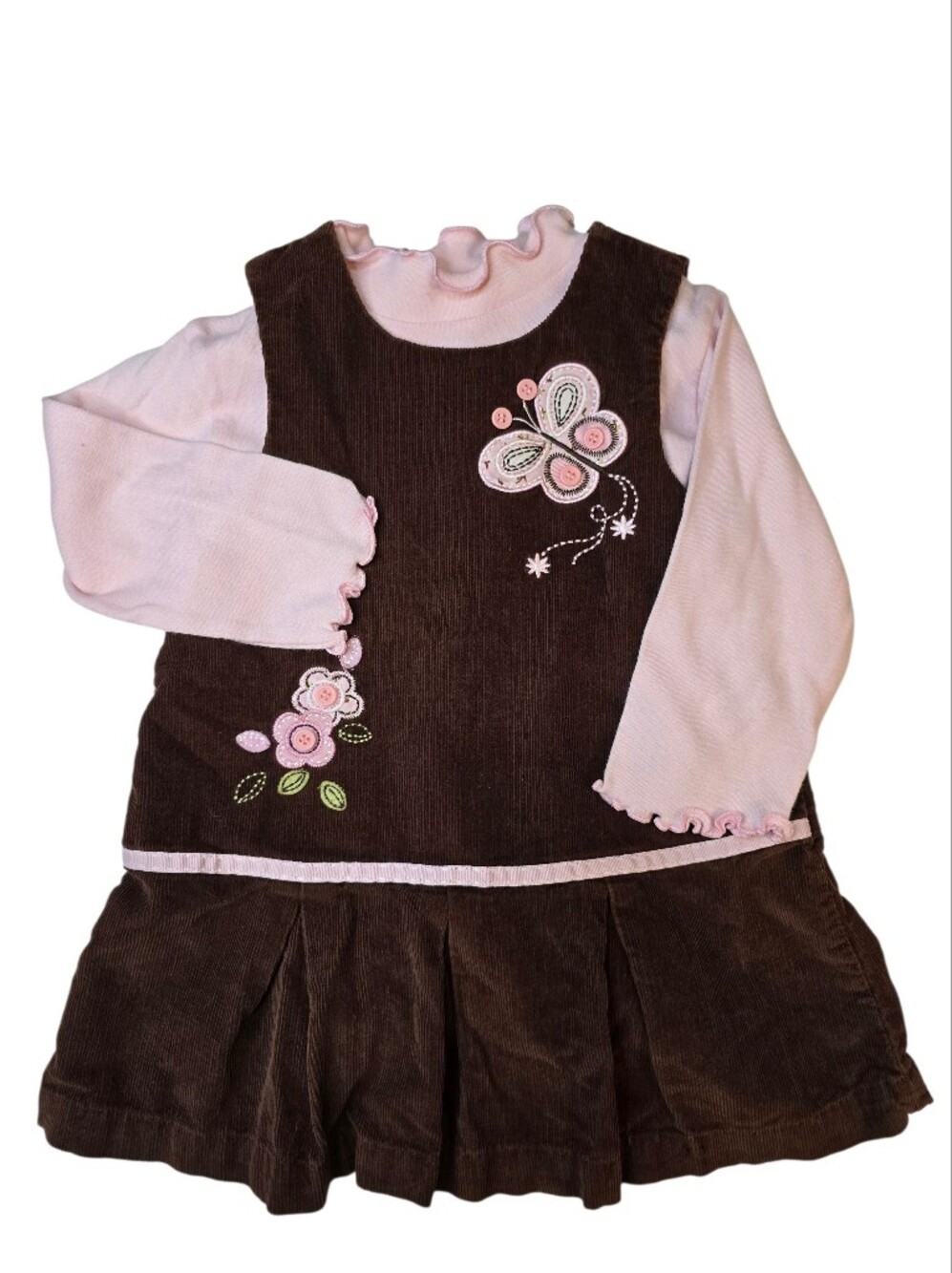 Vintage Samara Butterfly Corduroy Dress Set